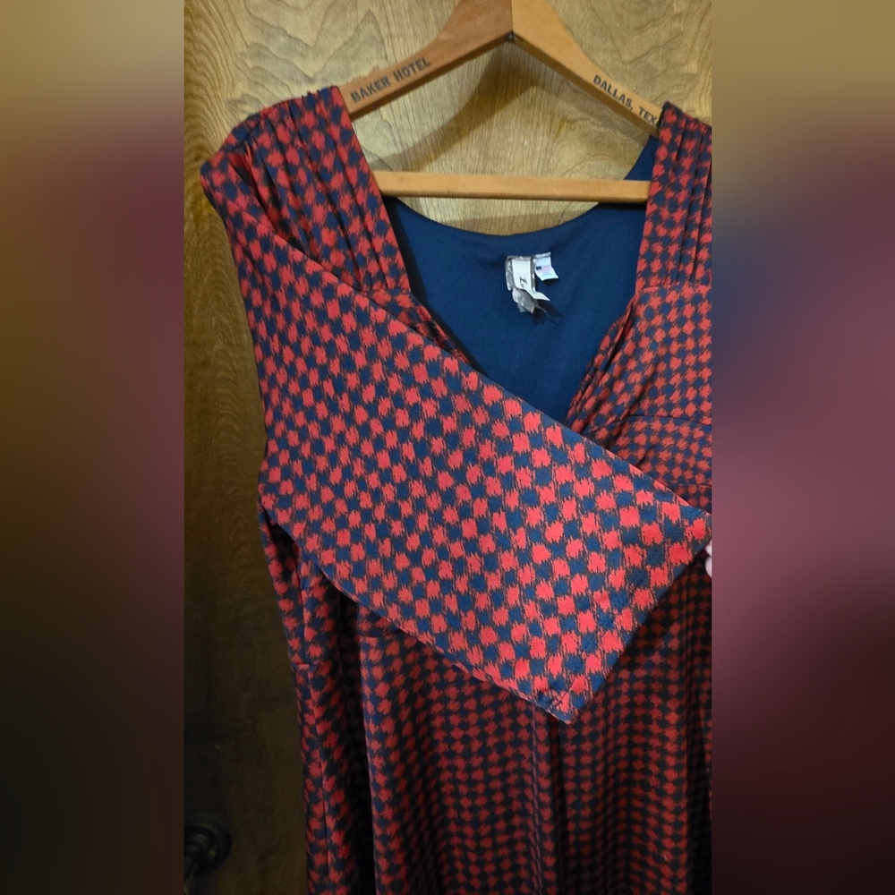 Retro Red &Navy Houndstooth Vintage/Pinup Dress - Picture 8 of 11